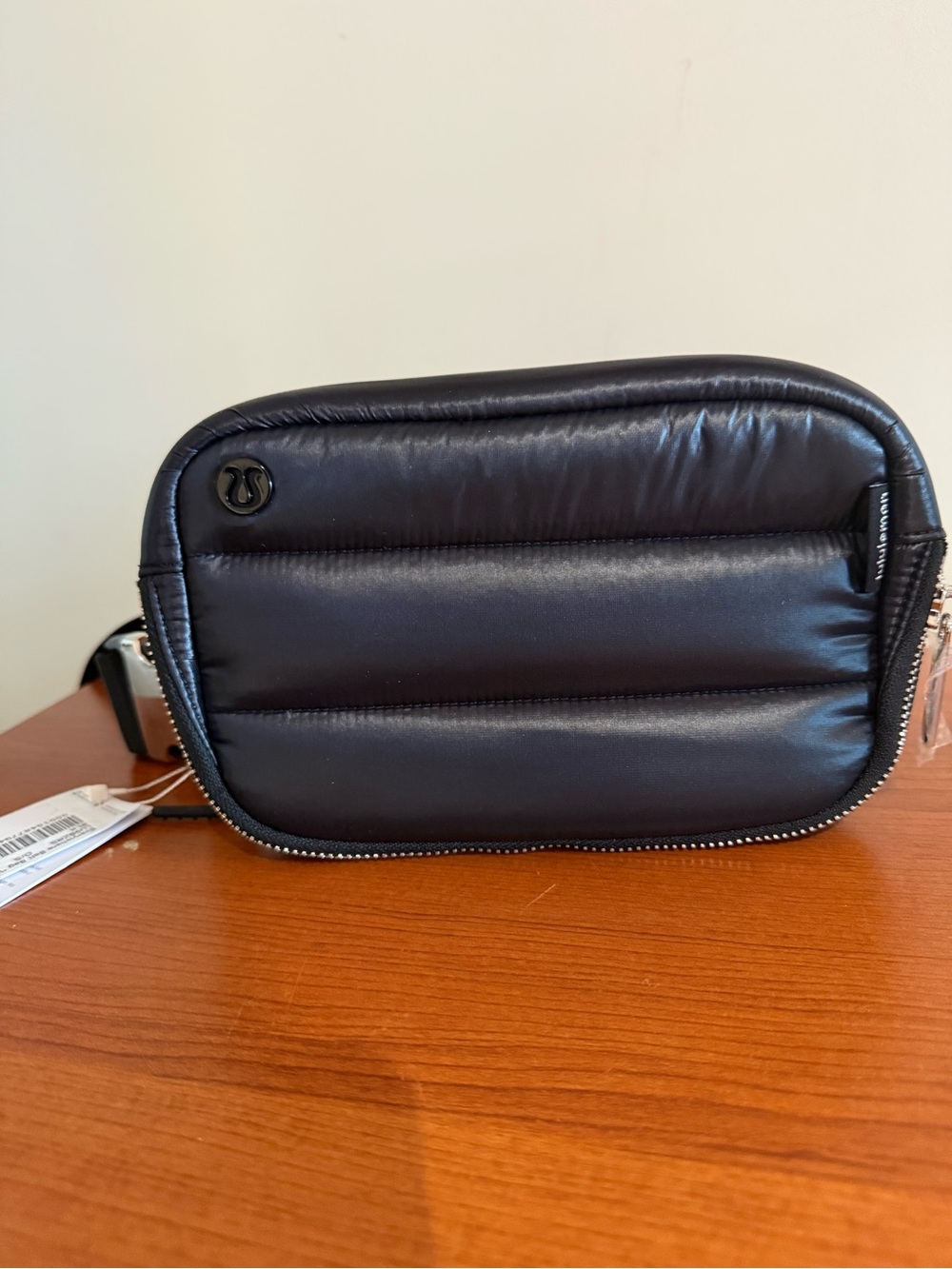 lululemon athletica Black Quilted Padded Belt Bag